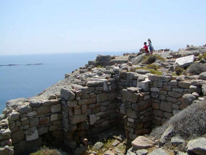 Tourists atop Mt Kynthos on Delos island