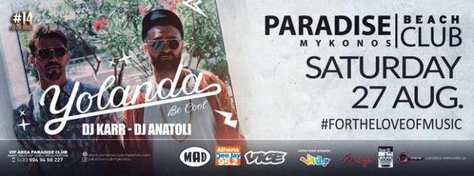 Paradise beach club Mykonos party event