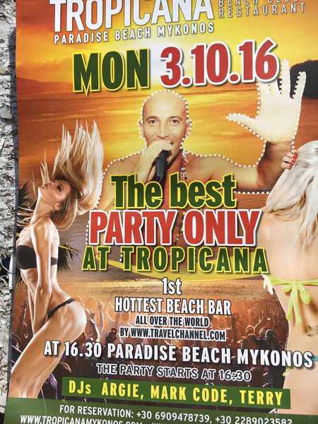 Tropicana club Mykonos beach party