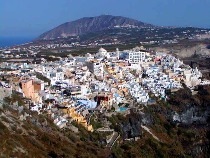 Fira the capital of Santorini