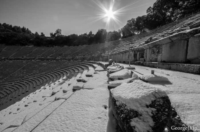 snow at Epidaurus