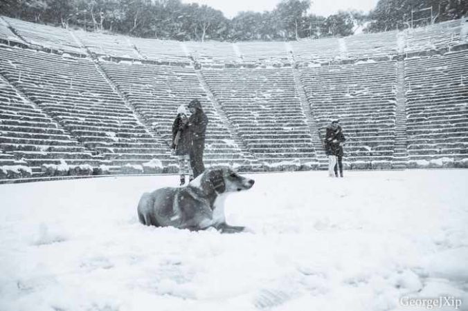 Snow at Epidaurus