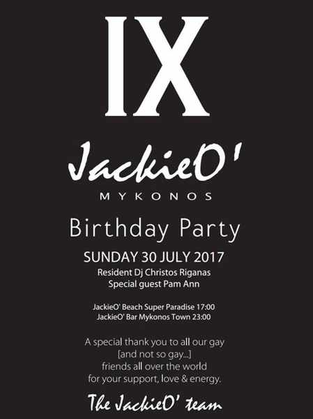 JackieO Mykonos birthday party celebrations