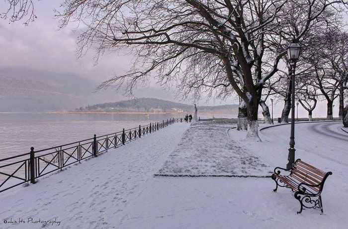 Snow in Ioannina Greece