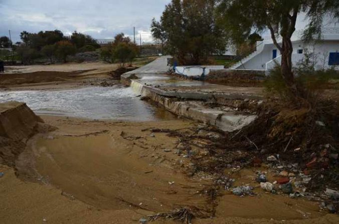 Rainfall damage at Marpissa village on Paros
