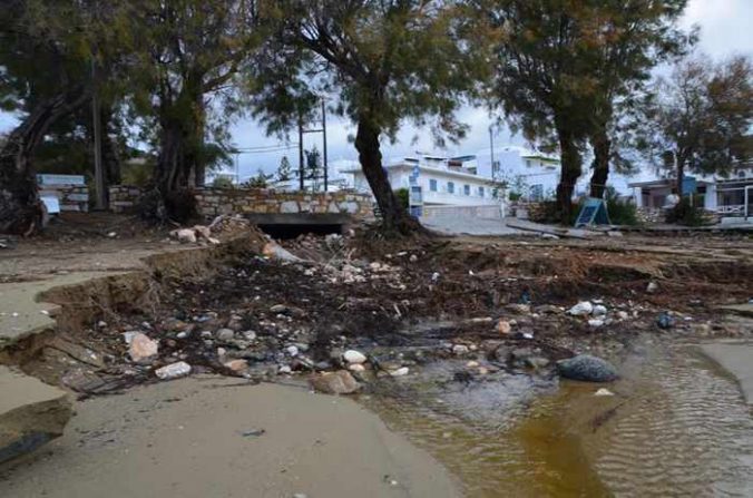 Rainfall damage near Marpissa village on Paros
