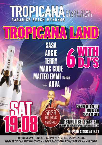 Tropicana club Mykonos party event