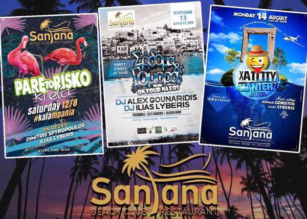 Santana beach club Naxos party events
