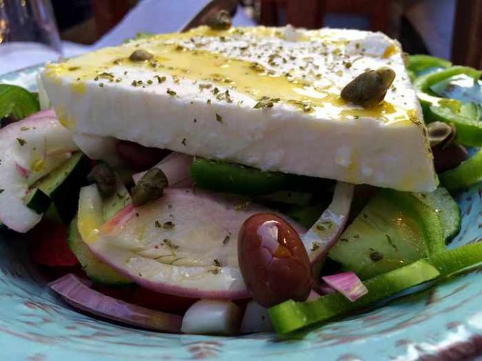 Greek salad at Aiolos Taverna Nafplio