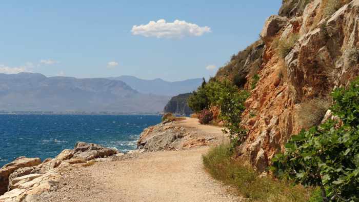 the path from Nafplio to Karathona 