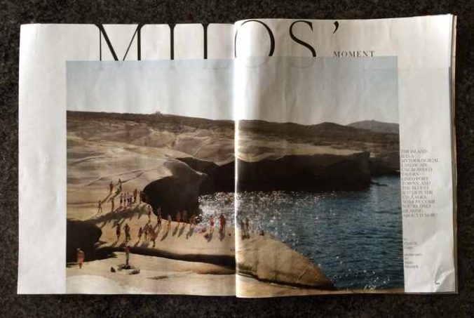 Conde Nast Traveler magazine article about Milos