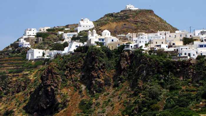 Plaka village on Milos island