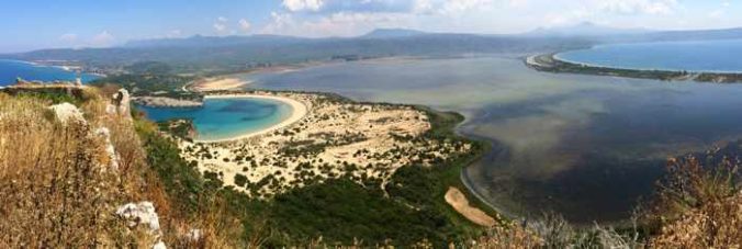Voidokilia beach panoramic