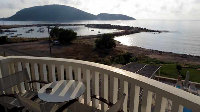 balcony view toward Proti Island