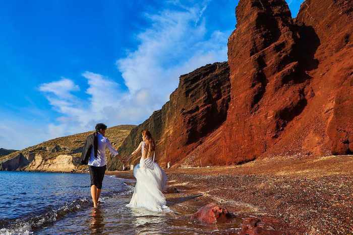 santorini greece red beach