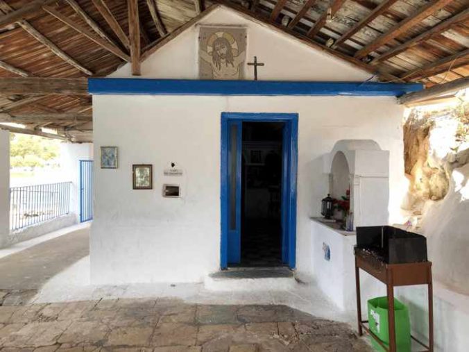 Greece, Peloponnese, Nafplio, Karathona, Karathona Bay, church, Agios Konstantinos Church, Agios Konstantinos Church at Karathona,