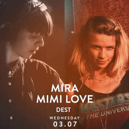 Promotional ad for the Mira and Mimi Love DJ show at Alemagou Mykonos July 3
