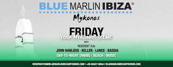Blue Marlin Ibiza Mykonos Friday Scene event on September 20