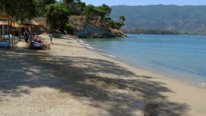 Greece, Greek island, Saronic island, Poros, Poros Greece, Poros island, beach, shore, sand, sea, coast, Calypso beach Poros, Megalo Neorio beach Poros,