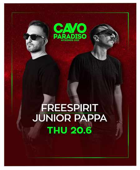 DJs Freespirit and Junior Pappa at Cavo Paradiso Mykonos