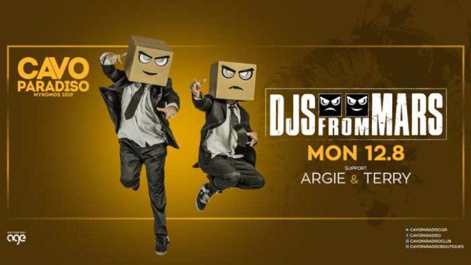 Promotional image for the DJs from Mars show at Cavo Paradiso Mykonos August 12