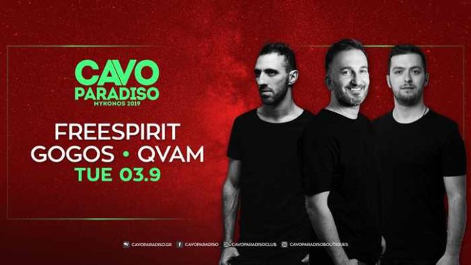 Cavo Paradiso Mykonos presents Freespirit Gogos and QVAM on Tuesday September 3