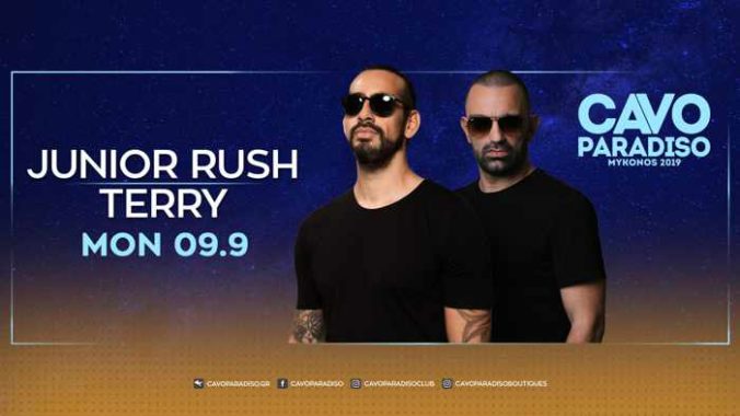 Cavo Paradiso Mykonos presents Junior Rush and Terry on Monday September 9