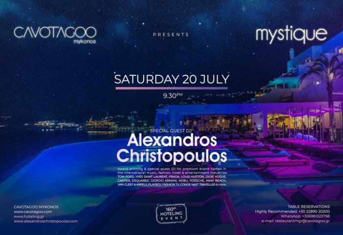 Cavo Tagoo Mykonos Mystique party on July 20