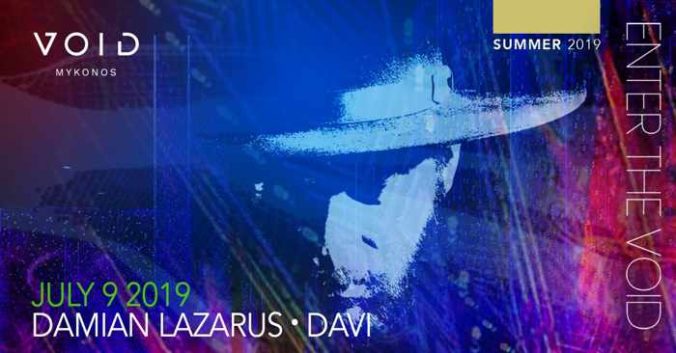 Promo ad for Damian Lazarus show at Void club Mykonos