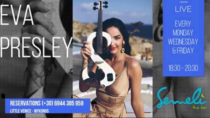 Semeli Bar Mykonos promo ad for Eva Presley live shows summer 2019