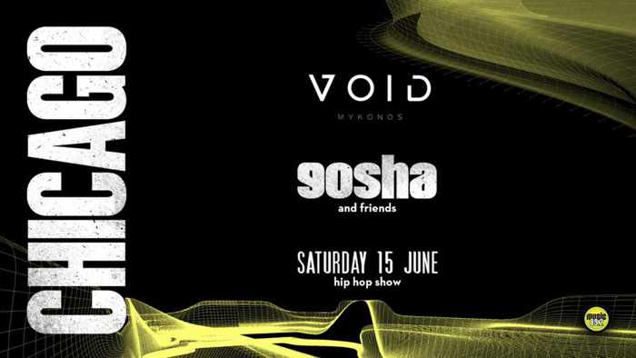 Promotional image for Gosha and friends hip hop party at Void Mykonos on June 15