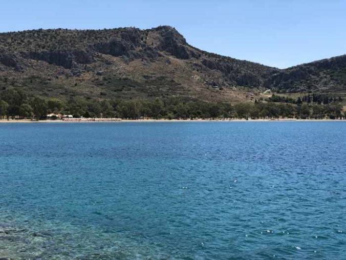 Greece, Peloponnese, Nafplio, Karathona, Karathona beach and bay, beach, bay, sea,