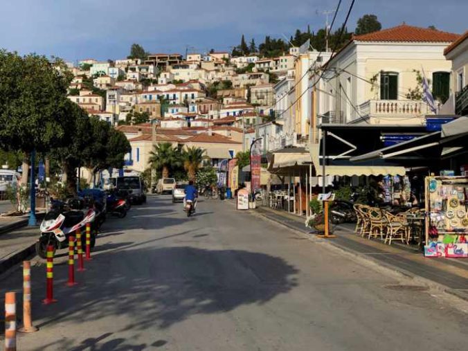 Greece, Greek island, Saronic island, Poros, Poros island, Poros Greece, street, road, town,