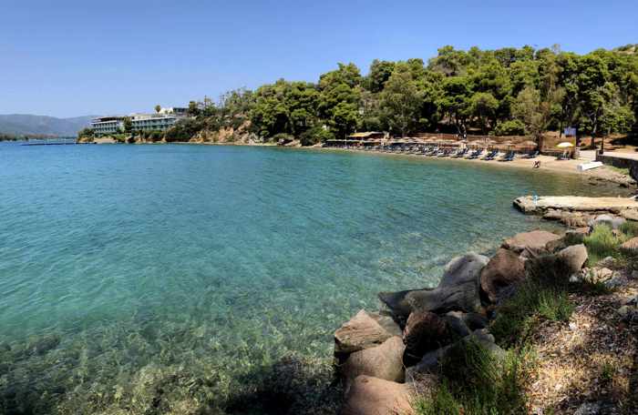 Greece, Greek island, Poros, Poros island, Mikro Neorio beach, beach, Greek island beach, coast, sea, Saronic Gulf, Saronic island