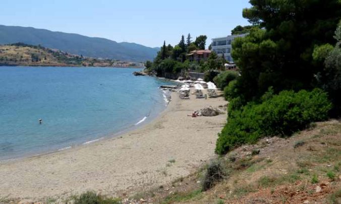 Greece, Greek island, Saronic island, Poros, Poros Greece, Poros island, beach, sand, water, sea, shore, Golden Beach Poros, Askeli Beach Poros,