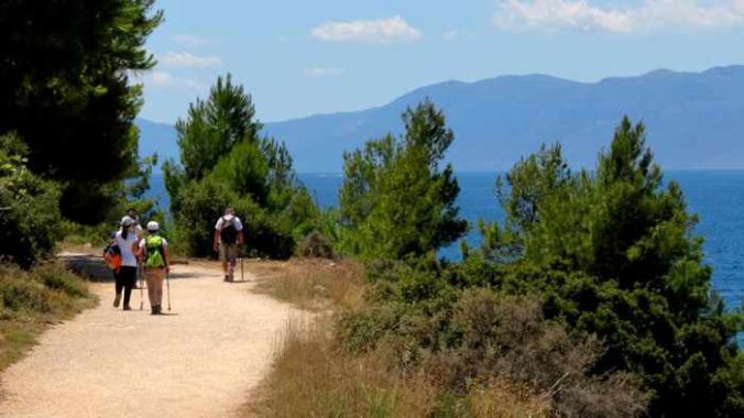 Greece, Peloponnese, Nafplio, Karathona, Karathona path, footpath, path, trail, walkway, hikers, trees,