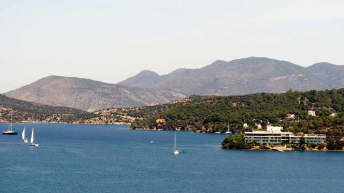 Greece, Greek island, Poros, Poros island, Poros Greece, Saronic island, Saronic Gulf, sea, Peloponnese, mountains, coast,