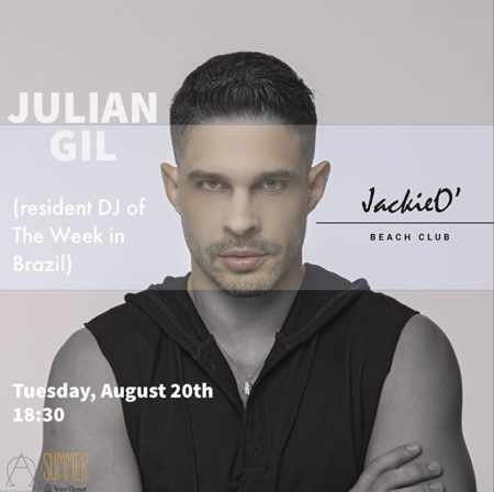 JackieO Beach Club Mykonos presents DJ Julian Gil on Tuesday August 20