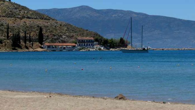 Greece, Peloponnese, Nafplio,Karathona, Karathona beach, beach, bay, seaside, shore, coast, harbour,