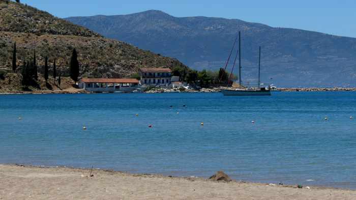Greece, Peloponnese, Nafplio,Karathona, Karathona beach, beach, bay, seaside, shore, coast,  harbour, 