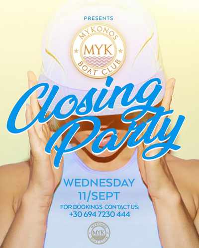 Mykonos Boat Club season closing boat party September 11