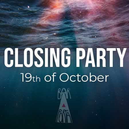 Porta Bar Mykonos announcement for its October 19 season closing party