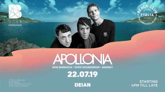 Promotional image for the Apollonia show at Ftelia beach club Mykonos