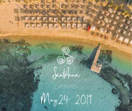 2019 season opening announcement for SantAnna beach club Mykonos