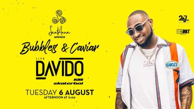 SantAnna Mykonos presents Davido on Tuesday August 6
