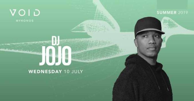 Ad for DJ Jojo appearance at Void Club Mykonos on July 10