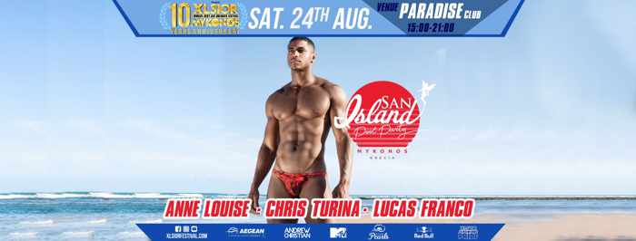 XLSIOR Festival Mykonos San Island Pool Party on Saturday August 24