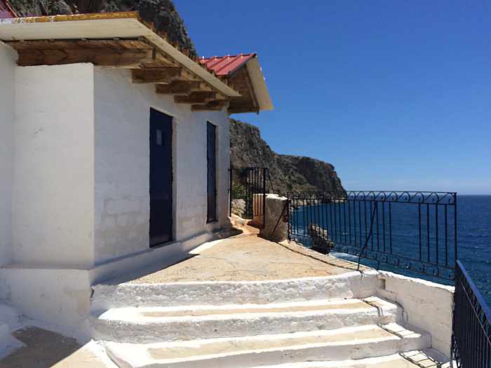 Greece, Peloponnese, Karathona, path, trail, coast, church path, Agios Nikolaos Church, Agios Nikolaos Church at Karathona, 