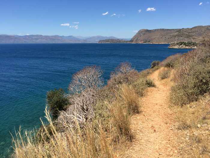 Greece, Peloponnese, Karathona, path, trail, coast, church path, Agios Nikolaos Church, Agios Nikolaos Church at Karathona, 