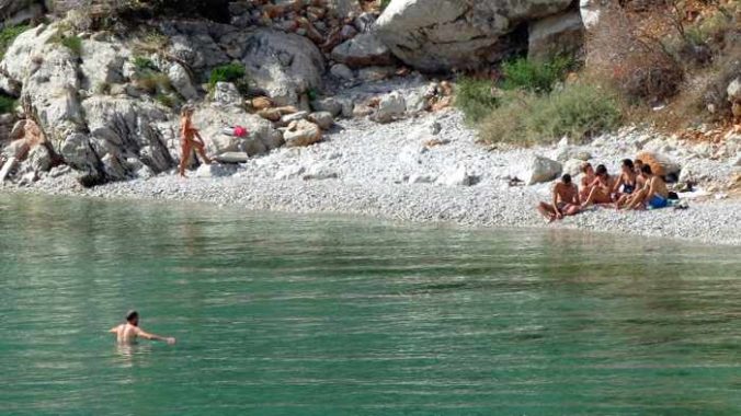 Greece, Peloponnese, Nafplio, Karathona path, beach, Neraki beach, Neraki beach Nafplio, coast, seaside, sea, water,